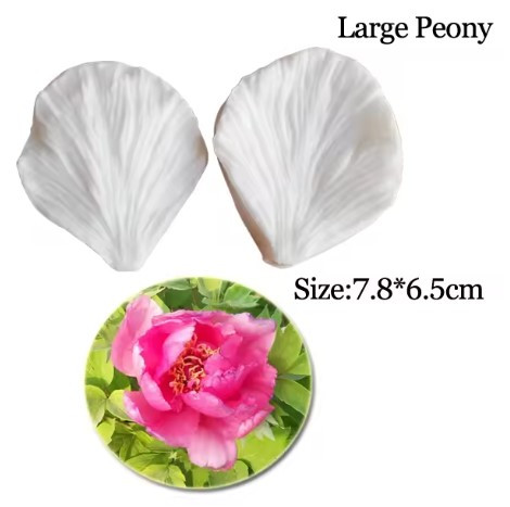 Peony Flower Large Petal  Veiner Silicone Mold
