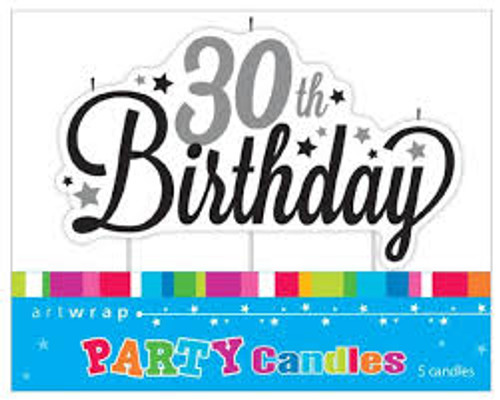 Artwrap Party Candles - 30th Birthday