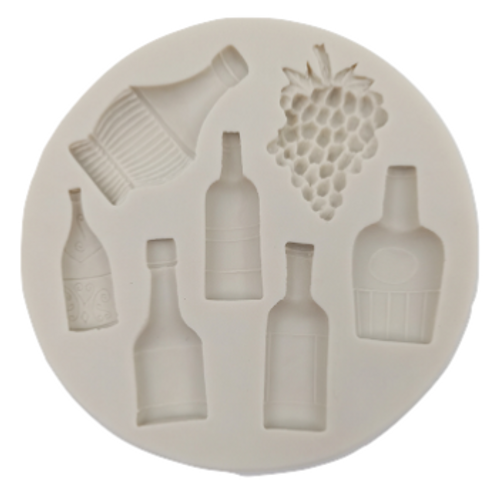Wine Bottles & Grapes Silicone Mold