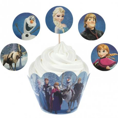 Cupcake Wrap & Toppers 12pc - Frozen