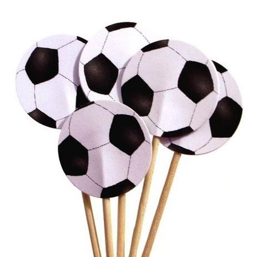 Cupcake Toppers 10pc - Soccer Ball