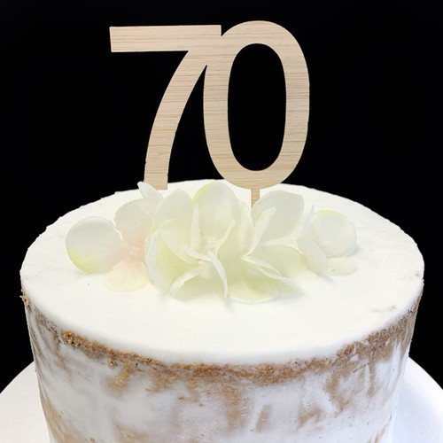 Cake Topper "70" 7cm - BAMBOO