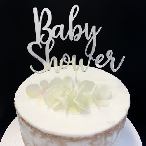 Cake Topper BABY SHOWER  - SILVER
