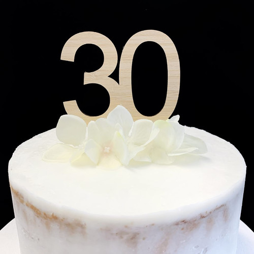 Cake Topper "30"  7cm - BAMBOO