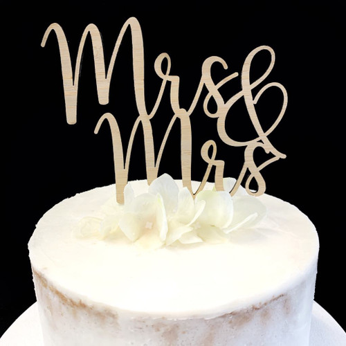 Cake Topper 'MRS & MRS' - BAMBOO