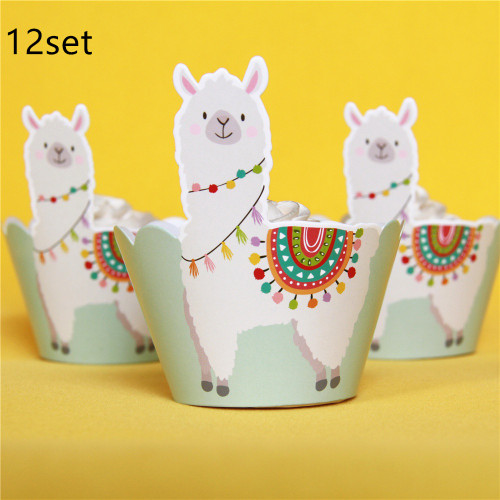  Llama Cupcake Wraps 12pc 