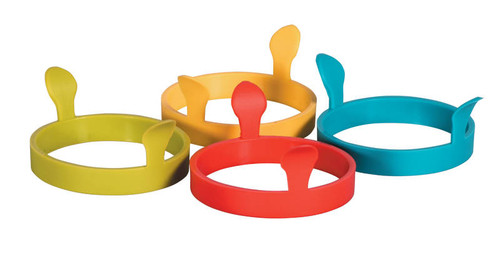 Silicone Egg Rings With Handles Assorted Colour Silicone Egg Rings With Handles Assorted Colour