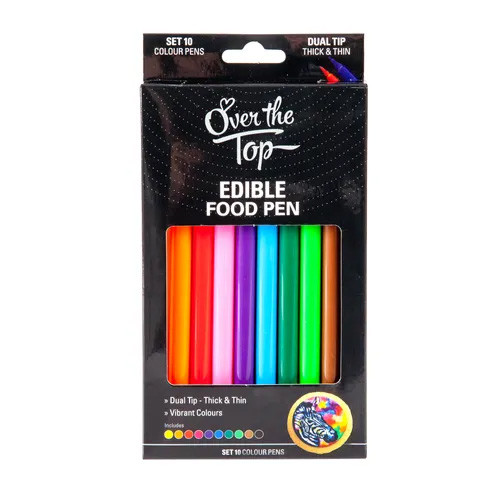 Over The Top Edible Food Pen Colour 10pk 