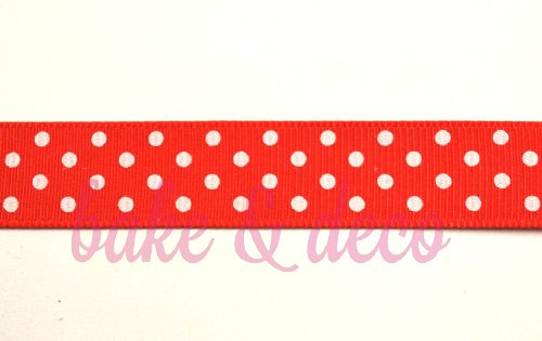 Red Polkadot Ribbon 15mm