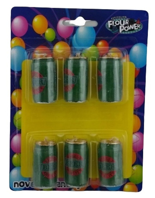 Novelty Candles 6pc - Beer Cans