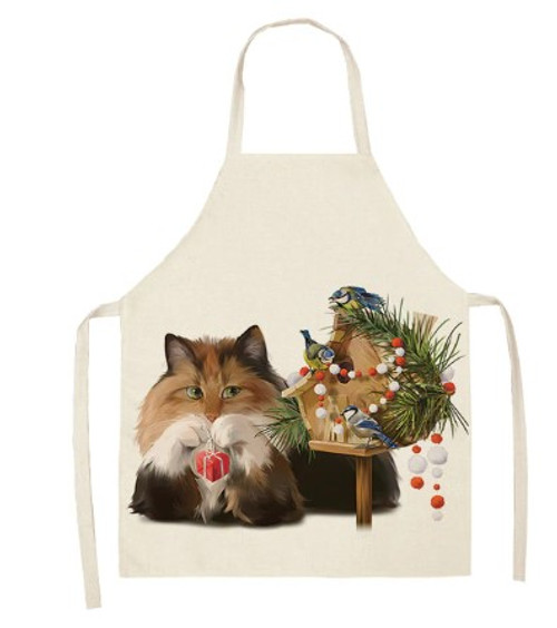  Cat and Birdhouse Apron