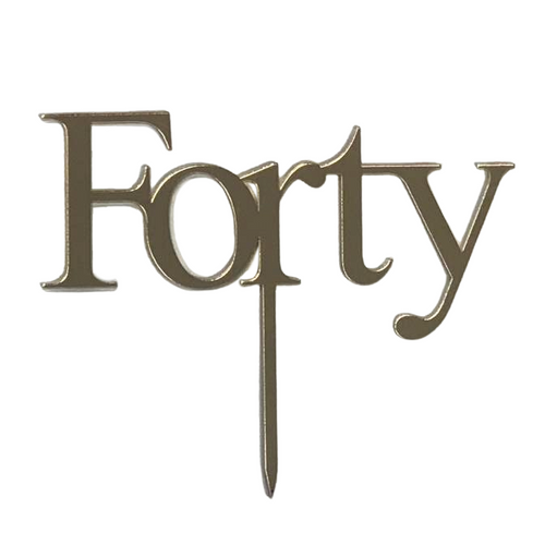 Acrylic Cake Topper 'Forty' - GOLD