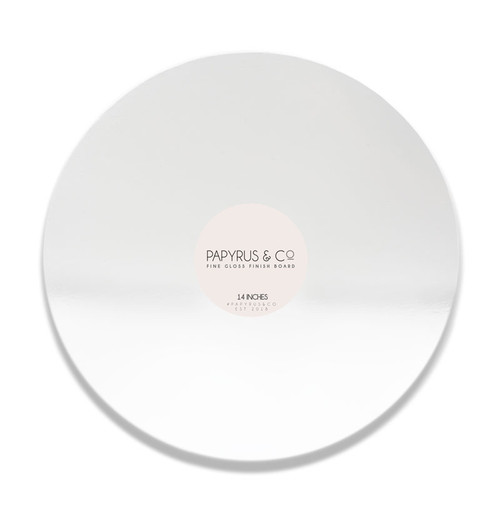 GLOSS WHITE 14" ROUND MASONITE CAKE BOARD