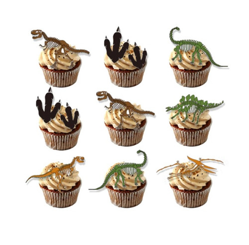 Cupcake Toppers 24pc - Dino Skeleton