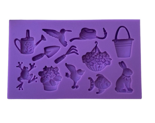 Garden Tools and Animals 12cavity Silicone Mold