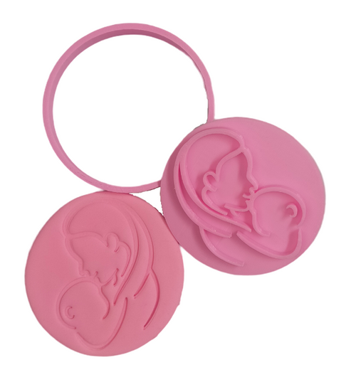 Mother and Baby Cookie Cutter and Embosser