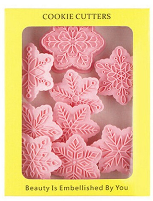 Snowflake Cookie Cutter and Embossers (Style 1) 9pc 