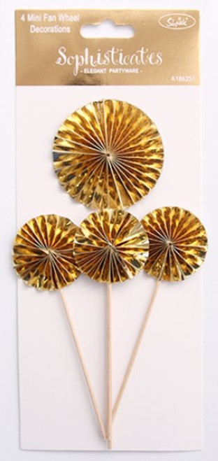 Shmick Mini Fan Wheel Decorations - GOLD 