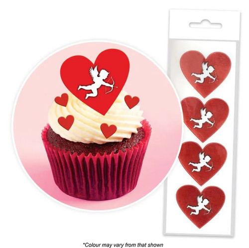 Edible Wafer Toppers - Valentines Cupid 16pc