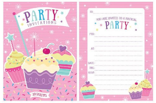 Cupcake Notepad Party Invitations 20pk
