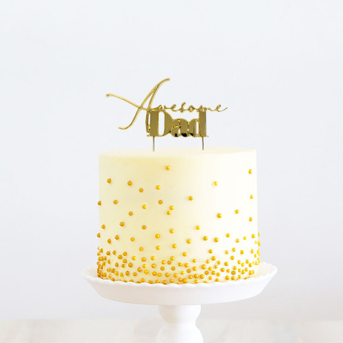 GOLD METAL CAKE TOPPER | AWESOME DAD