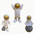 Astronaut Cake Toppers -3pc Gold