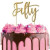 Metal Cake Topper - ( Cursive ) Fifty -  Gold