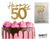 Metal Cake Topper - ( Cursive ) Happy 50th - Gold