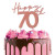 Metal Cake Topper -( Cursive) Happy 70th- Rose Gold