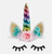 Unicorn Cake Topper  with eyes - Rainbow
