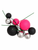 Black, Hot Pink and Silver Cake Topper Balls-  9pc