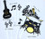 Music Cake / CupcakeToppers- Glitter Black & Gold 8pc