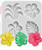 Tropical Flowers & Leaves Silicone  Mold- 4 cavity