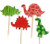 Cupcake Toppers 24pc - Colourful Dinosaurs