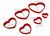  Plastic Cutters - Love Hearts - 6pc 