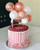 Cake Topper Set - Balloons/Sequins - Peach (Rose Gold) & White