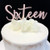 Acrylic Cake Topper 'SIXTEEN' (Fancy) -ROSE GOLD