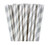 Paper Straws 20pk - Silver and White Striped