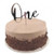 Acrylic Cake Topper 'ONE' (Age Script) - SILVER