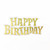 Cake Topper Plaque 'Happy Birthday' - GOLD