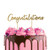 Metal Cake Topper - "Congratulations" (Gold)