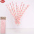 Pink and White Striped Paper Straws 20pk