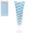 Sky Blue and White Striped Paper Straws - 50pk