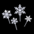 4pc Acrylic Snowflake Topper with Pick - Silver