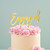 Gold Plated Metal "Engaged" Cake Topper