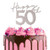 Metal Cake Topper- Happy 50th (Silver) 