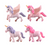 Cupcake/Cake Toppers - Unicorn/Pegasus Figurines 4pk