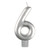 Silver Number Candle | #6