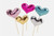 Metallic Heart Toppers - 10pc
