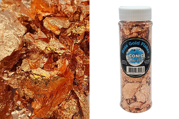 Iconic Rose gold loose leaf flakes- 2g